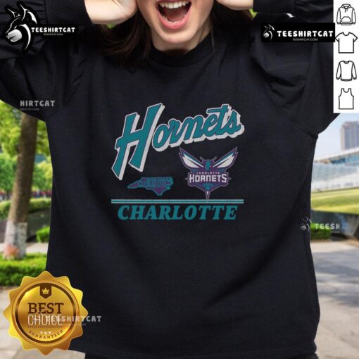 Original Charlotte Hornets Fly By vintage sweatshirt featuring classic team logo and retro design, perfect for fans.