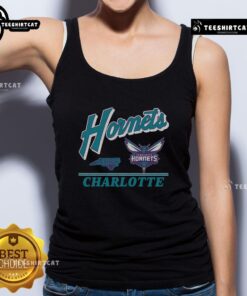 Alt Text: Vintage Original Charlotte Hornets Fly By Tank Top featuring classic team logo and retro design for fans.