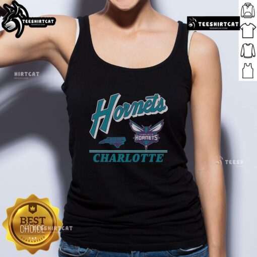Alt Text: Vintage Original Charlotte Hornets Fly By Tank Top featuring classic team logo and retro design for fans.