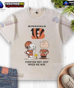 Original Cincinnati Bengals Charlie Brown Snoopy T-shirt featuring 'Bengals Forever, Not Just When We Win' design.