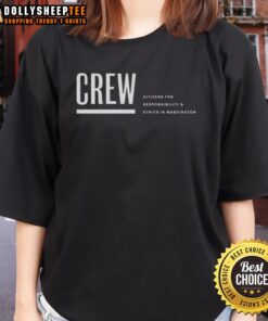 Original Crew Logo for Citizens for Responsibility and Ethics in Washington on a ladies tee shirt design.