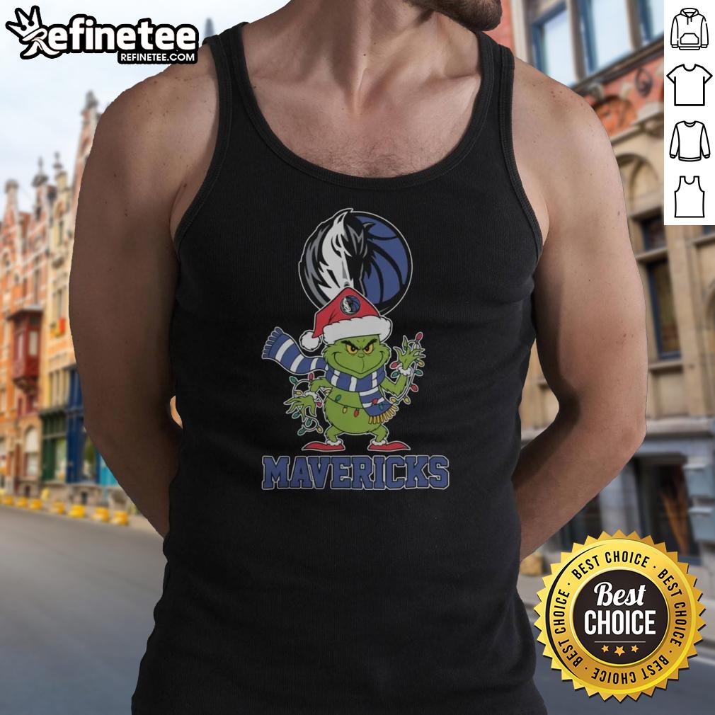 original-dallas-mavericks-christmas-grinch-santa-hat-holiday-2025-tank-top Original Dallas Mavericks Christmas Grinch Santa Hat Holiday 2025 T-Shirt - Image 4