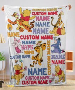 Original Cartoon Disney Winnie The Pooh With Friends Blanket Fleece Customized Blanket