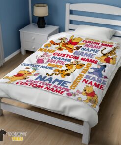 Original Cartoon Disney Winnie The Pooh With Friends Blanket Fleece Customized Blanket - Image 3
