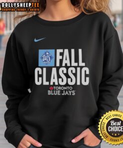 Alt Text: Original Fall Classic Toronto Blue Jays 2025 World Series sweatshirt design featuring team logo and vibrant colors.