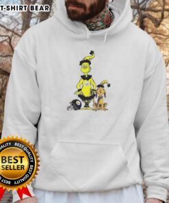 Original Grinch and Max in Pittsburgh Steelers football Christmas hoodie, perfect for festive fans and holiday cheer.