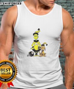 Original Grinch and Max X Pittsburgh Steelers Football Christmas Tank Top featuring festive design and team spirit.