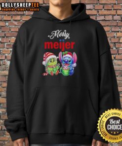 Original Grinch and Stitch X Meijer Merry Christmas Hoodie featuring festive designs for holiday cheer.