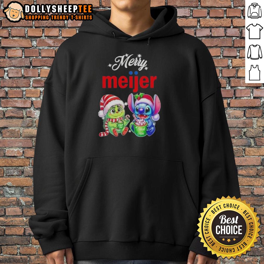 Original Grinch And Stitch X Meijer Merry Christmas Hoodie Original Grinch and Stitch X Meijer Merry Christmas Hoodie featuring festive designs for holiday cheer.