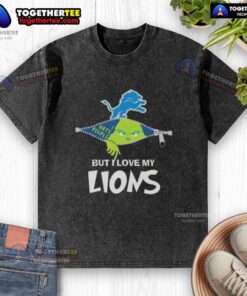 Original Grinch Christmas t-shirt featuring Detroit Lions design, perfect for holiday fans and team supporters.
