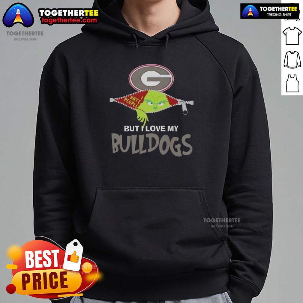 Original Grinch Christmas But I Love My Georgia Bulldogs Hoodie Alt Text: Cozy 'Original Grinch Christmas' hoodie featuring Georgia Bulldogs logo, perfect for festive sports fans.