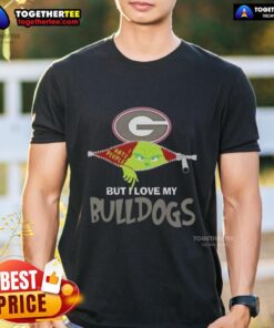 Original Grinch Christmas T-Shirt featuring Georgia Bulldogs design, perfect for festive fans celebrating the holidays.