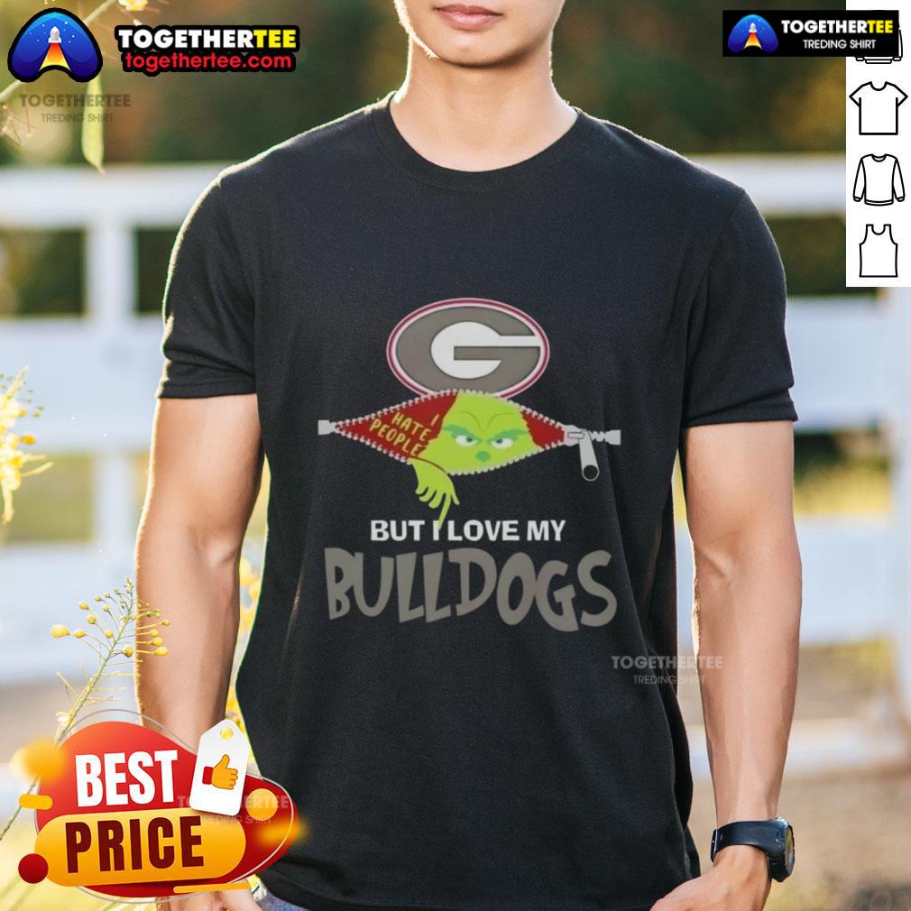 Original Grinch Christmas But I Love My Georgia Bulldogs T Shirt Original Grinch Christmas T-Shirt featuring Georgia Bulldogs design, perfect for festive fans celebrating the holidays.