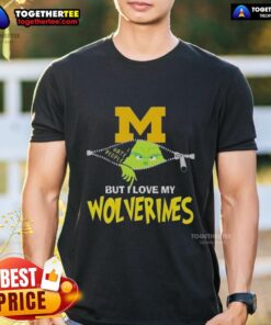 Original Grinch Christmas T-Shirt featuring Michigan Wolverines design, perfect for festive fans and holiday cheer.