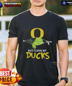 Original Grinch Christmas T-Shirt featuring Oregon Ducks design, perfect for festive fans celebrating the holidays.