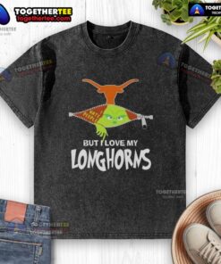 Alt Text: Original Grinch Christmas t-shirt featuring Texas Longhorns design, perfect for holiday cheer and team spirit.