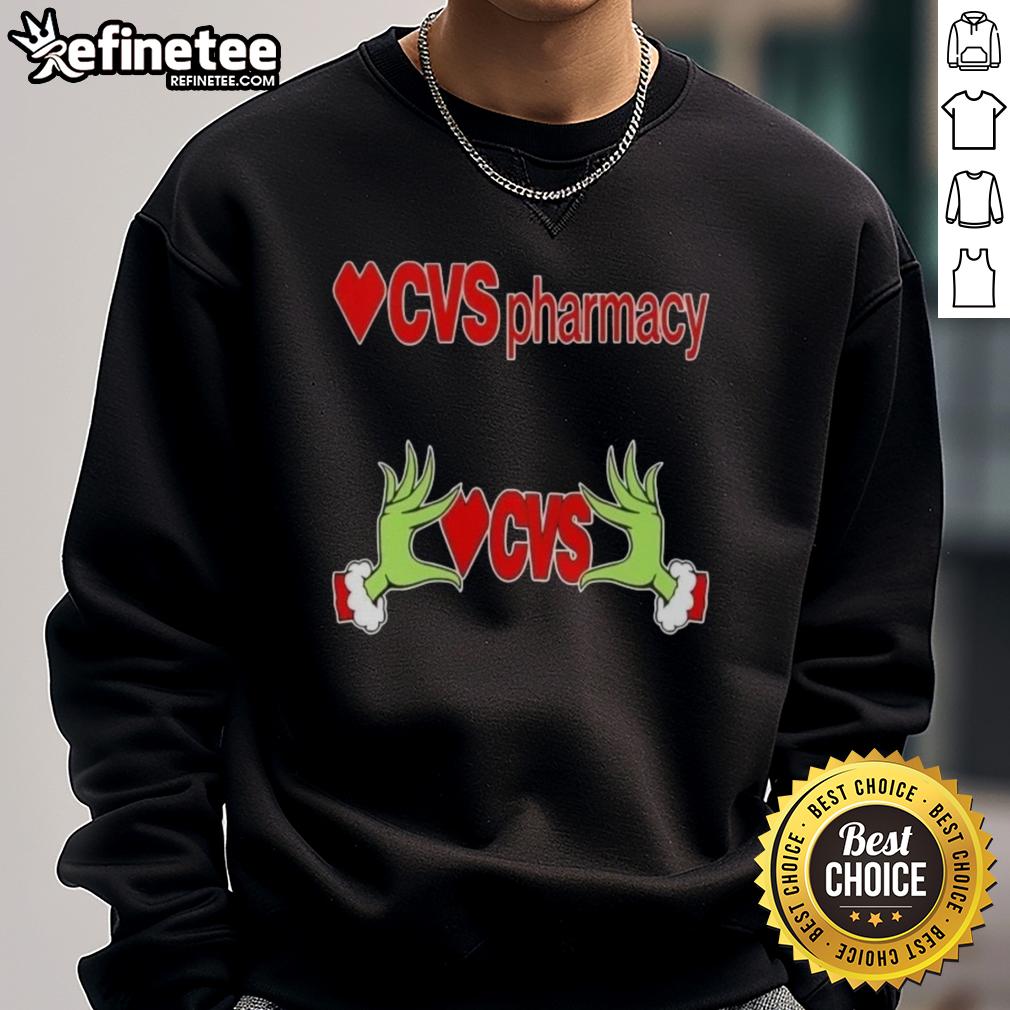 original-grinch-hands-love-cvs-pharmacy-christmas-sweatshirt Cozy Original Grinch Hands Love sweatshirt from CVS Pharmacy for a festive Christmas look.