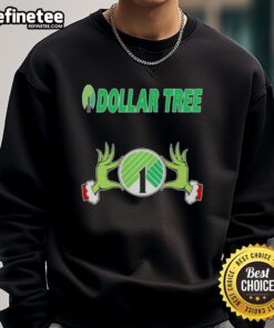 Original Grinch Hands Love Dollar Tree Christmas Sweatshirt featuring festive design perfect for holiday celebrations.