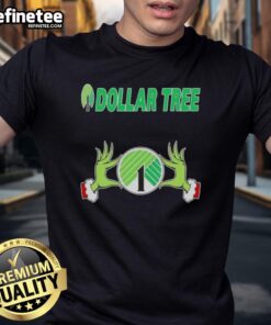 Original Grinch hands holding a heart on a Dollar Tree Christmas T-shirt, perfect for holiday cheer and festive spirit.