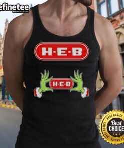 Original Grinch Hands Love H-E-B Christmas Tank Top design featuring festive colors and holiday spirit for festive wear.
