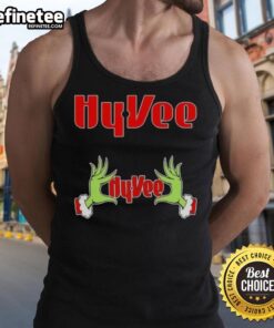 Original Grinch Hands Love Hy-Vee Christmas Tank Top featuring festive design perfect for holiday celebrations.