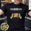Original Grinch Hands Love The Home Depot Christmas T-Shirt featured in festive green with holiday graphics.