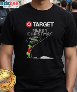 Original Grinch X Target Merry Christmas T-Shirt featuring 'Hate Hate Hate, Loathe Entirely' design in festive colors.