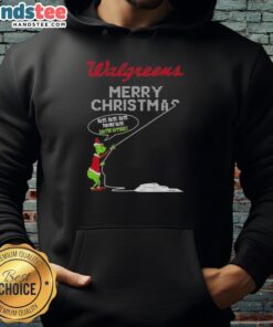 Original Grinch X Walgreens Merry Christmas hoodie featuring 'Hate Hate Hate' design in festive colors.