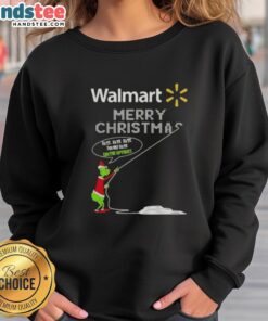 Original Grinch X Walmart Merry Christmas sweatshirt featuring 'Hate Hate Hate, Loathe Entirely' design for festive humor.