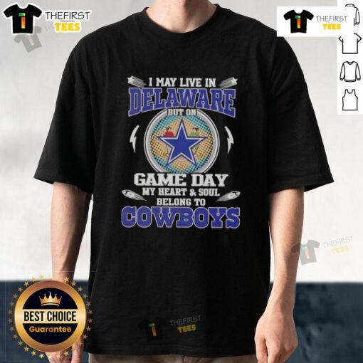 Delaware-themed Dallas Cowboys football t-shirt showcasing team spirit on game day with bold graphics.