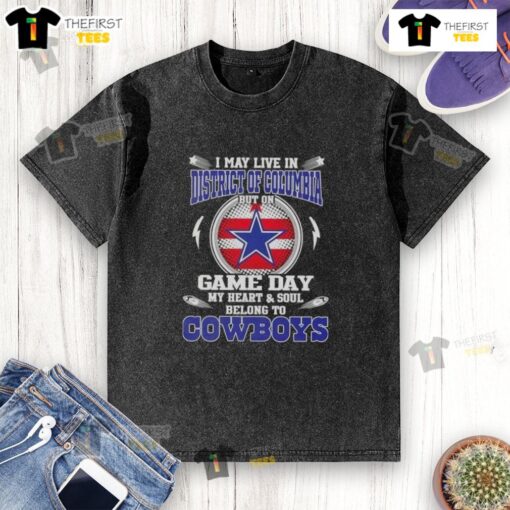 Dallas Cowboys washed t-shirt, perfect for game day, showing pride of a fan living in District of Columbia.