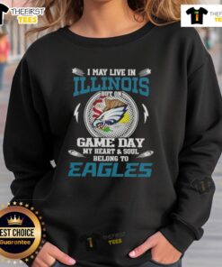Alt Text: Philadelphia Eagles sweatshirt showcasing team pride for fans in Illinois on game day.