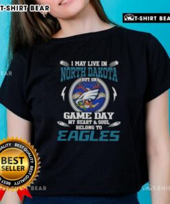 Philadelphia Eagles ladies tee showing team spirit for game day, perfect for fans living in North Dakota.
