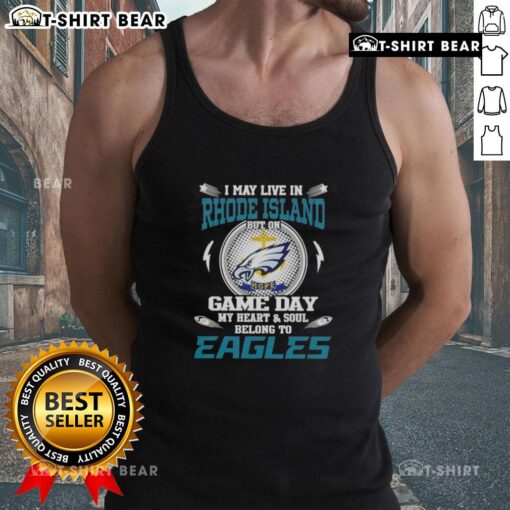 Philadelphia Eagles tank top design for fans living in Rhode Island, showcasing team pride on game day.