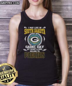 Green Bay Packers tank top for game day, showcasing team pride with a South Dakota twist.