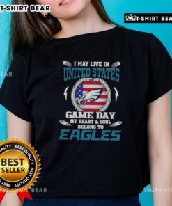 Philadelphia Eagles ladies tee showcasing team spirit for game day, perfect for fans living in the United States.