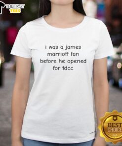 Original James Marriott fan tee shirt before his TDCC opening, featuring stylish design and vibrant colors.