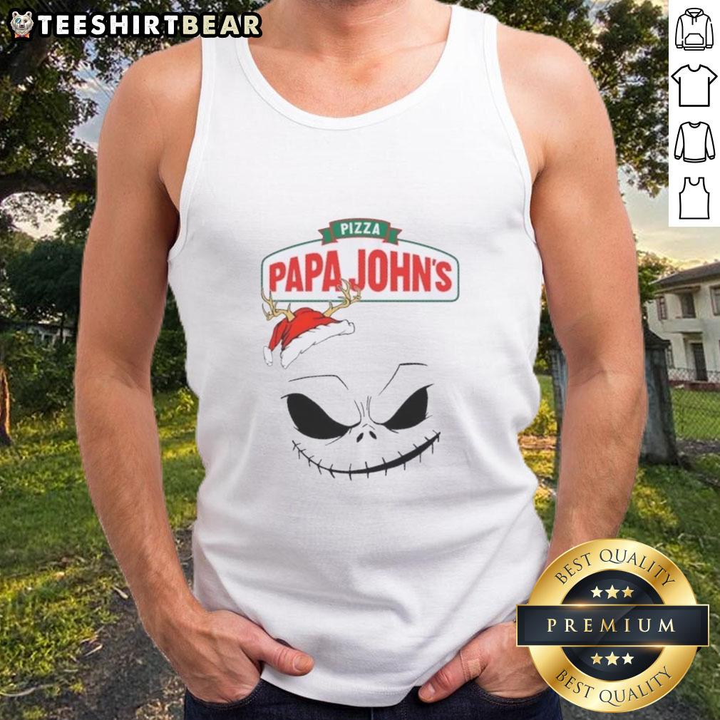 Original Jack Skellington X Pizza Papa John'S Merry Christmas Tank Top Original Jack Skellington X Pizza Papa John's Merry Christmas tank top featuring festive design and vibrant colors.
