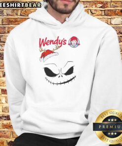 Original Jack Skellington x Wendy's Merry Christmas Hoodie featuring festive design and vibrant colors for the holiday season.