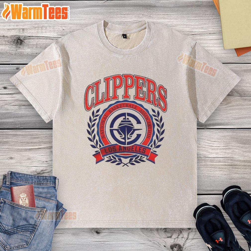 original-los-angeles-clippers-nba-logo-vintage-washed-t-shirt Vintage washed t-shirt featuring the original Los Angeles Clippers NBA logo in vibrant colors and classic design.