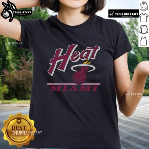 Alt Text: Vintage ladies tee featuring the Original Miami Heat Fly By design, perfect for fans and collectors of retro sports apparel.