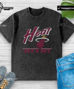 Original Miami Heat Fly By vintage washed t-shirt featuring bold team graphics and a classic fit for fans.