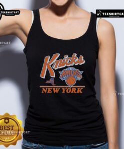 Vintage New York Knicks Fly By tank top featuring classic logo and retro design for basketball fans.