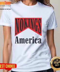 Original No Kings America Medicine Packaging Sarcastic Ladies Tee featuring a bold design and playful message.