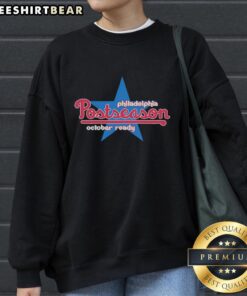 Original Philadelphia Postseason October Ready Sweatshirt in navy blue, featuring team logo and cozy design for fans.