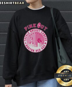 Original Pink Out Tackle Breast Cancer Boston Red Sox Sweatshirt featuring team logo and vibrant pink design.
