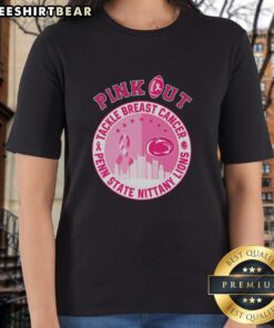 Original Pink Out Tackle Breast Cancer Penn State Nittany Lions ladies tee showcasing team spirit and support for breast cancer awareness.