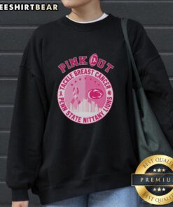 Alt Text: Original Pink Out tackle breast cancer sweatshirt for Penn State Nittany Lions, showcasing team spirit and support.
