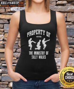 Alt Text: Original Property of the Ministry of Silly Walks tank top featuring a whimsical design inspired by the iconic sketch.