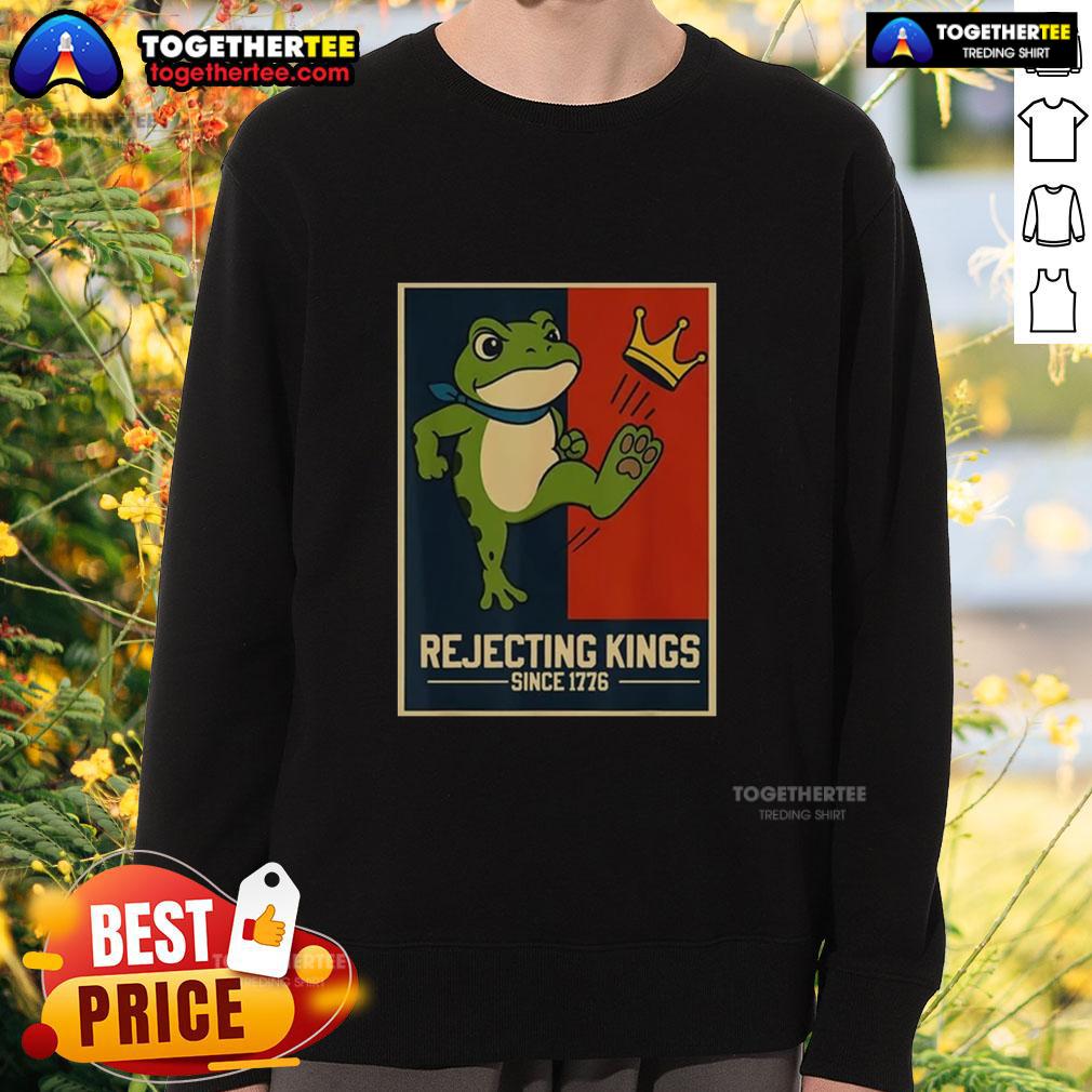 Original Rejecting Kings Since 1776 Portland Frog Sweatshirt Original Rejecting Kings Since 1776 Portland Frog Sweatshirt featuring a unique frog design, perfect for casual wear.